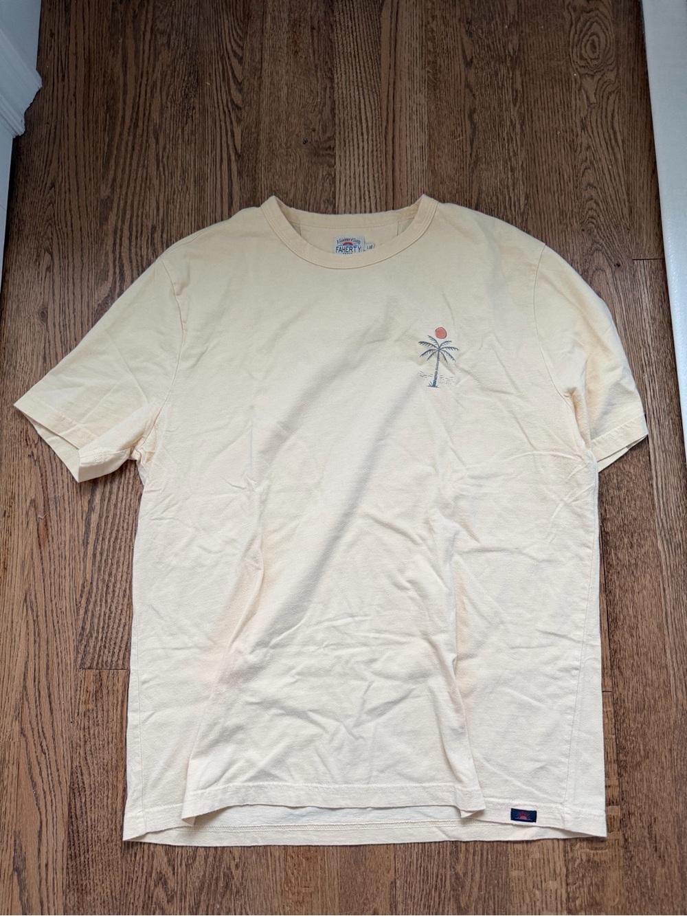 Faherty Yellow/Cream Logo Tee